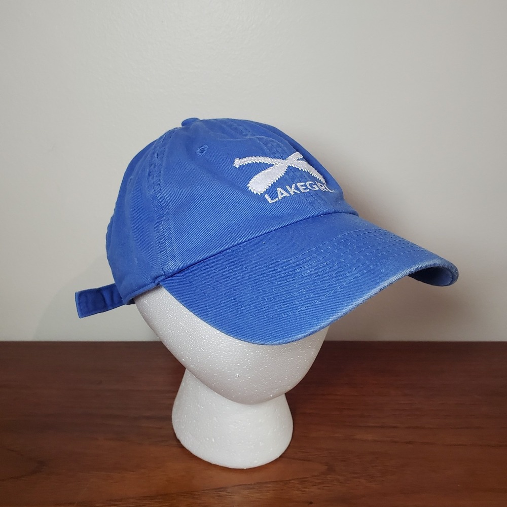Lakegirl Baseball Cap Hat Light Blue Cotton Embroidered Oars Adjustable Strap